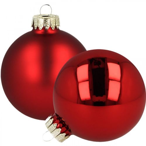 Floristik24 Bolas de navidad cristal rojo bolas de cristal mate brillante Ø8cm 14 piezas