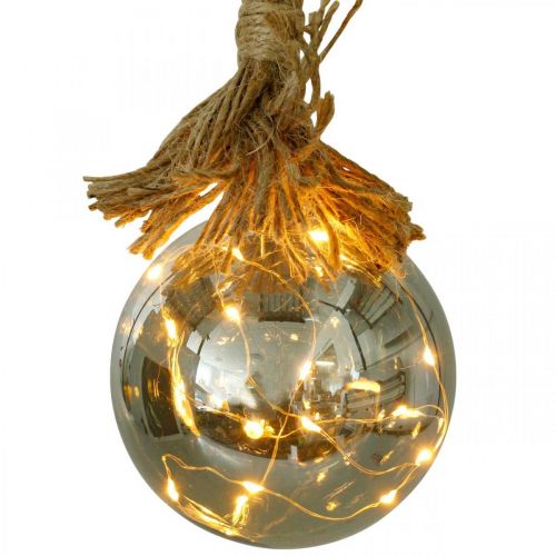 Floristik24 Bola LED interior Ø10cm tintada 15L temporizador blanco cálido