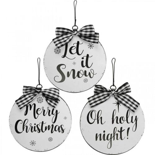 Floristik24 Percha decorativa árbol de Navidad bola metal vintage Ø15cm 3 piezas