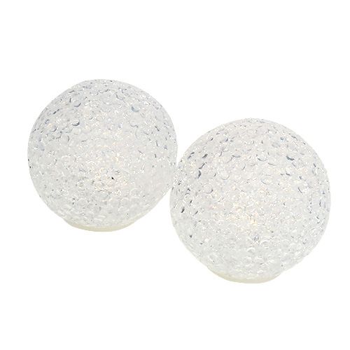 Floristik24 Bola con iluminación media blanco-cálido Ø7cm 6ud
