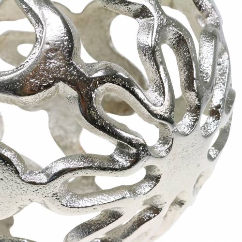 Floristik24 Bola decorativa calada metal plata Ø15cm