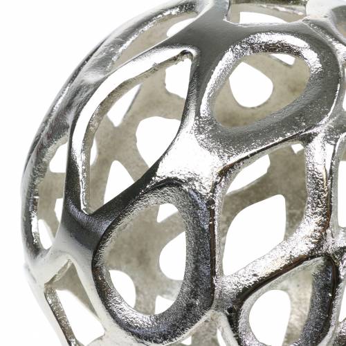 Floristik24 Esfera decorativa perforada metal plata Ø20cm