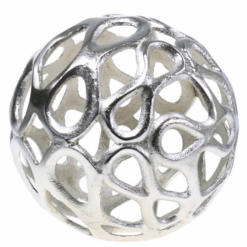 Floristik24 Esfera decorativa perforada metal plata Ø20cm