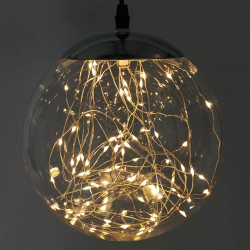 Floristik24 Bola LED grande interior y exterior Ø20cm transparente 80L blanco cálido