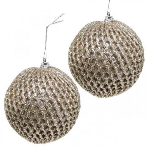 Bola navideña champagne bola árbol nido de abeja Ø8cm 6pcs