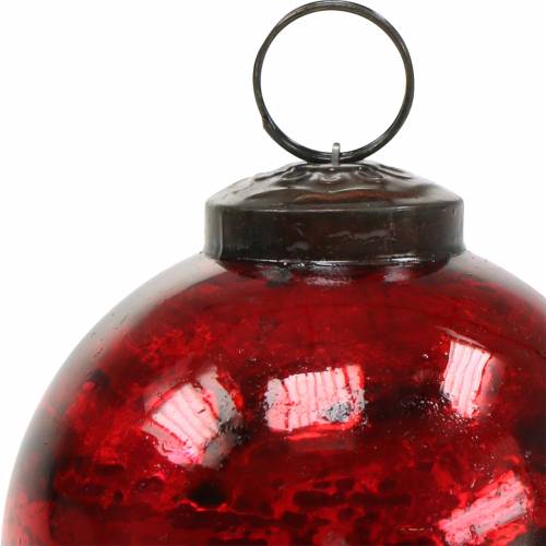 Floristik24 Adornos para árboles de Navidad Bola de Navidad cristal rojo Ø8cm 6pcs