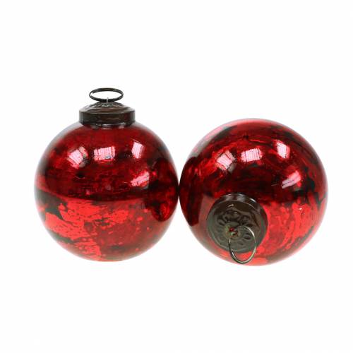 Floristik24 Adornos para árboles de Navidad Bola de Navidad cristal rojo Ø8cm 6pcs