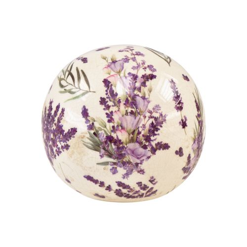 Floristik24 Bola de cerámica pequeña lavanda decoración cerámica violeta crema Ø9,5cm