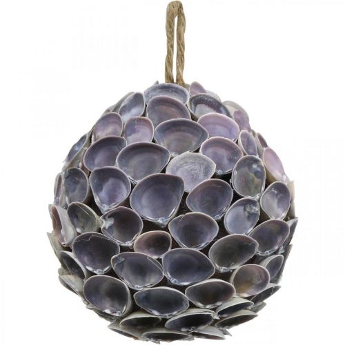 Floristik24 Bola de conchas Decoración marinera con conchas Bola decorativa violeta Ø12cm