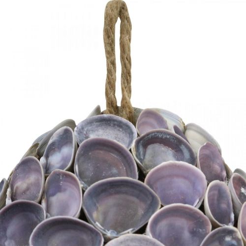 Artículo Bola de conchas Decoración marinera con conchas Bola decorativa violeta Ø12cm