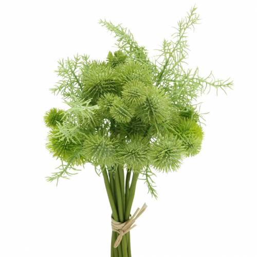 Floristik24 Cardo bola en manojo verde artificial surtido 34cm 10uds