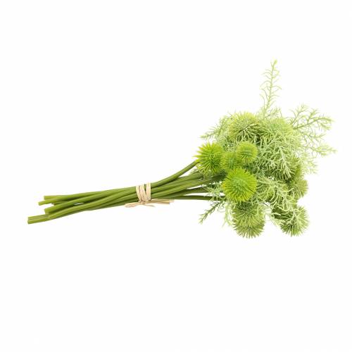 Floristik24 Cardo bola en manojo verde artificial surtido 34cm 10uds