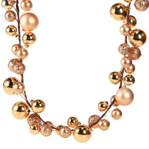 Floristik24 Guirnalda de bolas Guirnalda navideña Navidad oro 160cm