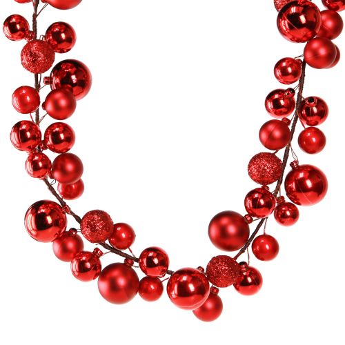 Guirnalda de bolas Navidad Guirnalda navideña roja 160cm