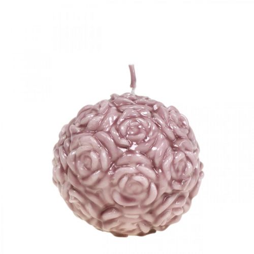 Floristik24 Vela bola rosas Vela redonda vela rosa decoración Ø7cm