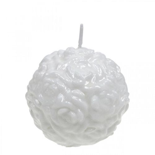 Vela bola rosas vela redonda vela blanca decoración Ø7cm