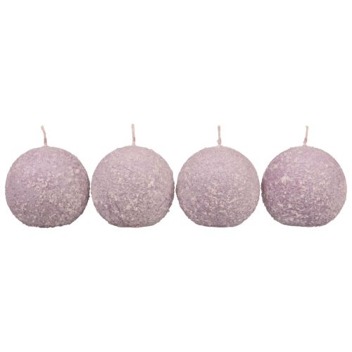 Artículo Velas Redondas Velas De Bolas De Brillo De Bola De Nieve Púrpura 8 cm 4 Piezas