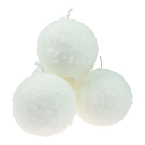 Artículo Velas de bola velas de bola de nieve blancas velas de bola Ø10cm 4ud