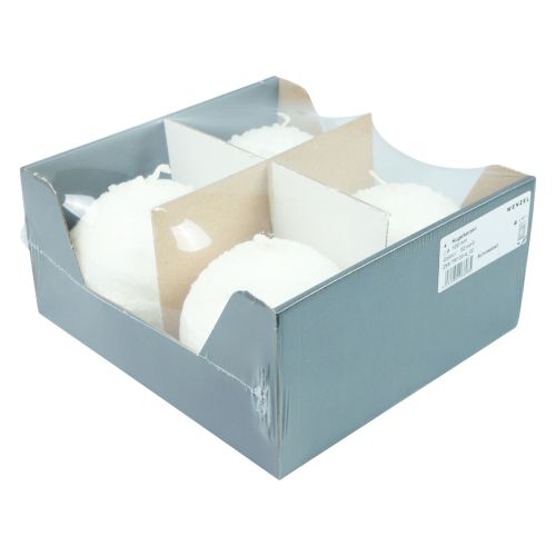 Artículo Velas de bola velas de bola de nieve blancas velas de bola Ø10cm 4 piezas