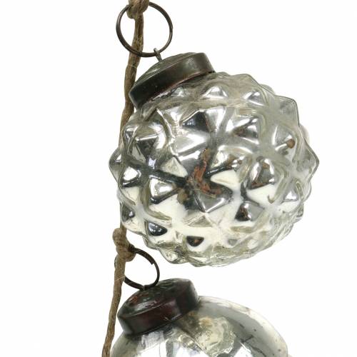 Floristik24 Guirnalda de decoración navideña bolas de árbol de Navidad champán 120cm