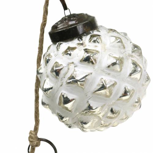 Floristik24 Guirnalda decoración navideña bolas árbol de navidad blanco 120cm