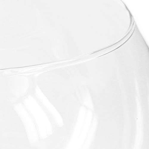 Artículo Jarrón de cristal con forma de bola, transparente, redondo, para mesa, florero, diámetro 15,5 cm, alto 12,5 cm