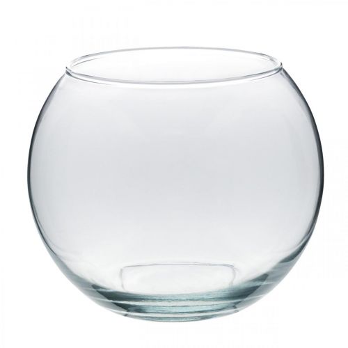 Artículo Florero de bola florero de vidrio florero de mesa redondo transparente florero Ø18cm H14cm