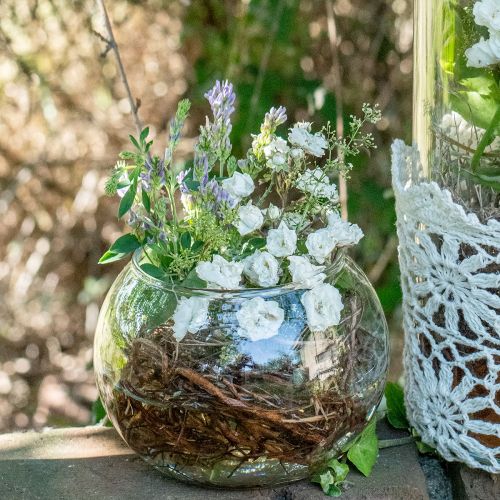 Floristik24 Florero de bola florero de cristal redondo decoración de cristal H10cm Ø11cm