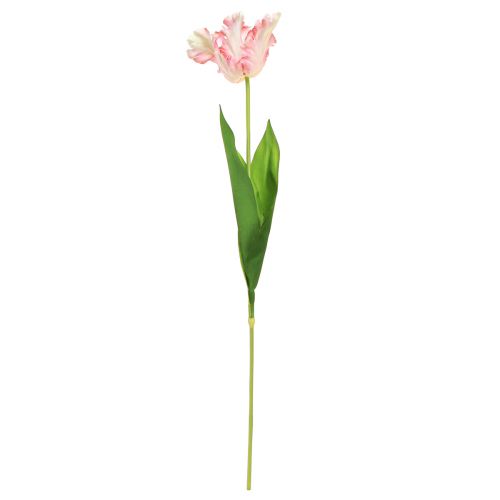 Artículo Flor artificial loro tulipán tulipán artificial rosa 69cm