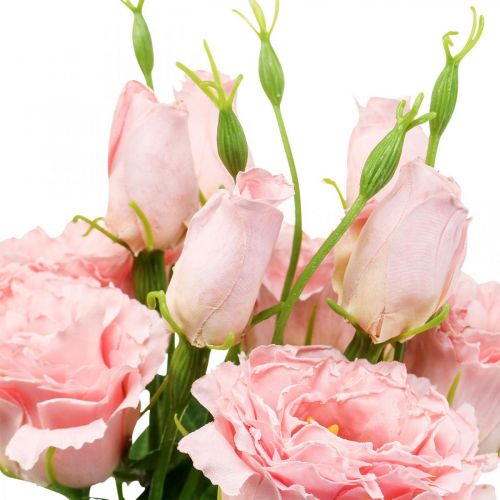 Artículo Flores artificiales Lisianthus rosa flores artificiales de seda 50cm 5pcs