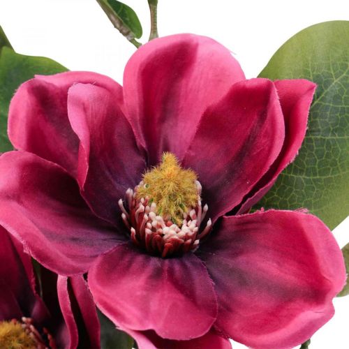 Floristik24 Flor artificial rama de magnolia, magnolia rosa artificial 65cm 3pcs