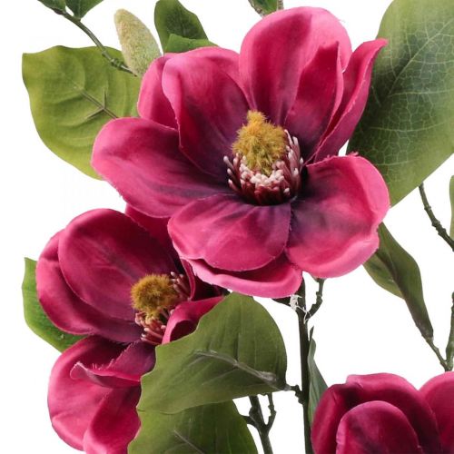 Floristik24 Flor artificial rama de magnolia, magnolia rosa artificial 65cm 3pcs