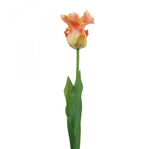 Artículo Flor artificial, loro tulipán naranja, flor de primavera 63cm