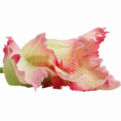 Artículo Flor artificial, loro tulipán rosa, flor de primavera 63cm