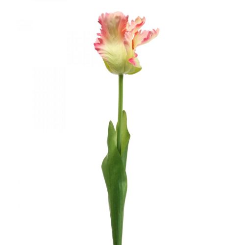 Artículo Flor artificial, loro tulipán rosa, flor de primavera 63cm