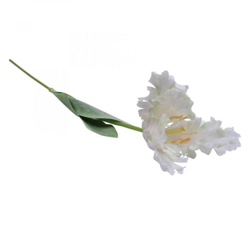 Artículo Flor artificial, loro tulipán blanco verde, flor de primavera 69cm