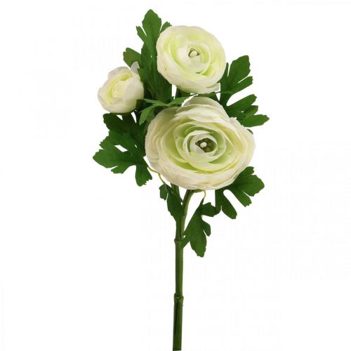 Artículo Flores artificiales Ranunculus flores artificiales de jardín blanco 34cm