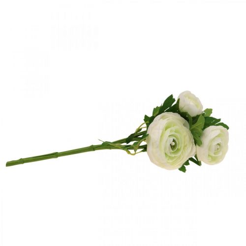 Artículo Flores artificiales Ranunculus flores artificiales de jardín blanco 34cm