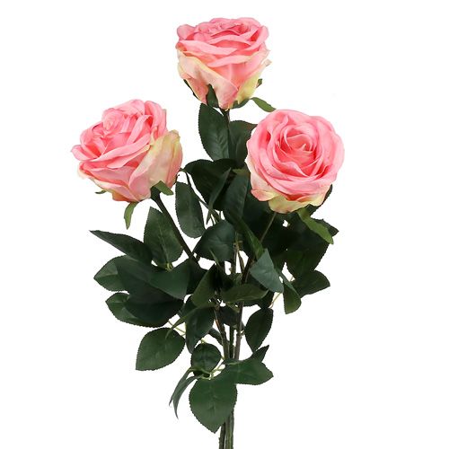 Floristik24 Flor Artificial Rosa relleno rosa Ø10cm L65cm 3pcs