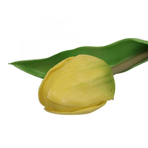 Artículo Flor Artificial Tulipán Amarillo Real Touch Flor de Primavera H21cm