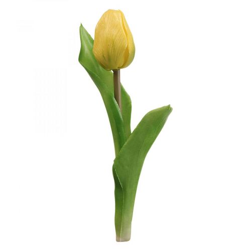 Artículo Tulipán Artificial Amarillo Real Touch Flor de Primavera H21cm