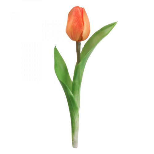 Artículo Flor artificial Tulipán naranja Real Touch flor de primavera H21cm