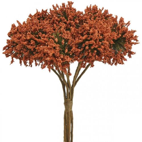 Flores artificiales deco flores deco marrones en ramo 4pcs