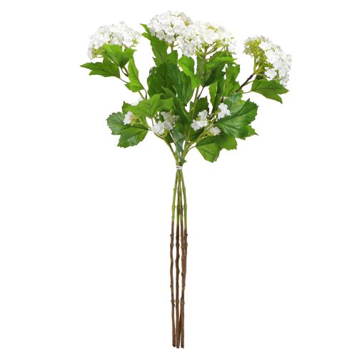 Artículo Flores artificiales Bola de nieve Viburnum Artificial Blanco 60cm 4 uds