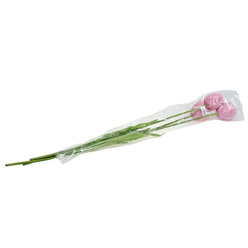 Floristik24 Tulipanes artificiales rellenos rosa oscuro 84cm - 85cm 3pcs