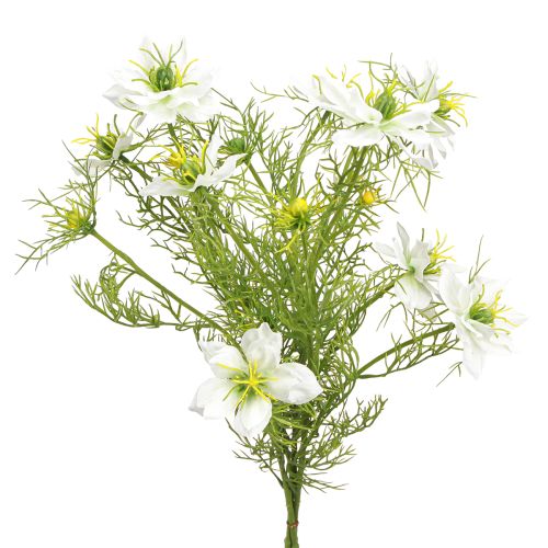 Floristik24 Flores artificiales Nigella blanca virgen en verde 67cm 3 uds