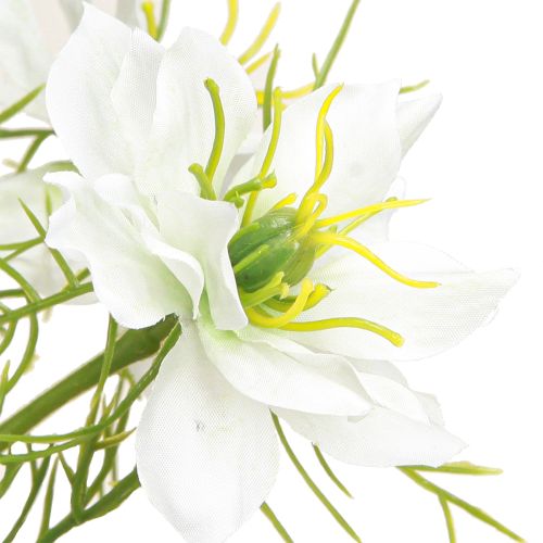 Artículo Flores artificiales Nigella blanca virgen en verde 67cm 3 uds