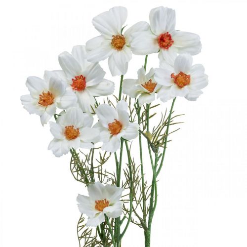 Floristik24 Flores artificiales Cosmea flores de seda blanca H51cm 3pcs