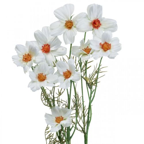 Floristik24 Flores artificiales Cosmea flores de seda blanca Al.51cm 3 piezas