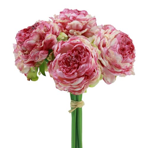 Floristik24 Flores Artificiales Decoración Peonías Artificiales Rosa Antiguo 27cm 7pcs